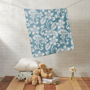 ISLAND PLUMERIA (SLATE BLUE) BABY BLANKET