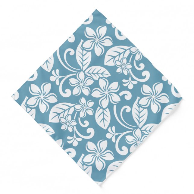 ISLAND PLUMERIA (SLATE BLUE) Bandana (Front)