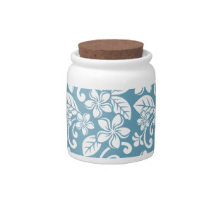 ISLAND PLUMERIA (SLATE BLUE) Candy Jar