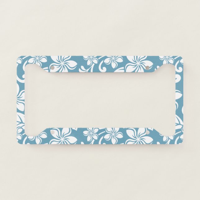 ISLAND PLUMERIA (SLATE BLUE) License Plate Frame (Front)