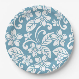 ISLAND PLUMERIA (SLATE BLUE) PAPER PLATES