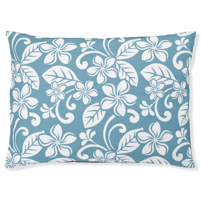 ISLAND PLUMERIA (SLATE BLUE) PET BED (Front)