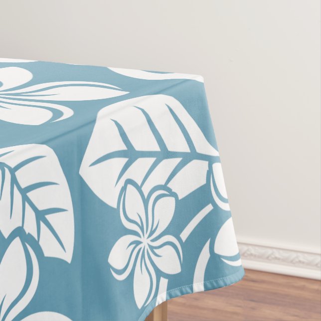 ISLAND PLUMERIA (SLATE BLUE) Tablecloth (In Situ)