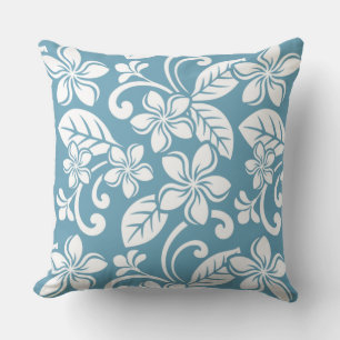 ISLAND PLUMERIA (SLATE BLUE) THROW PILLOW
