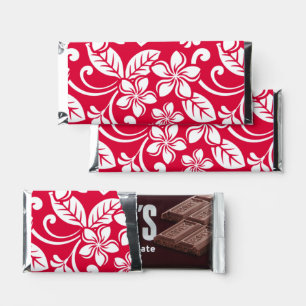 ISLAND PLUMERIA (STRAWBERRY RED) HERSHEY BAR FAVORS