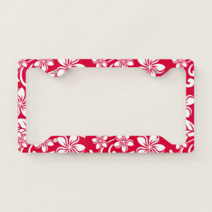 ISLAND PLUMERIA (STRAWBERRY RED) LICENSE PLATE FRAME