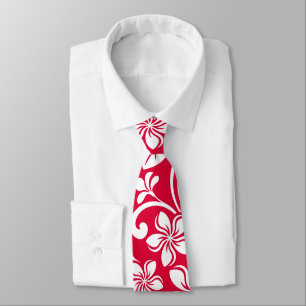 ISLAND PLUMERIA (STRAWBERRY RED) NECK TIE