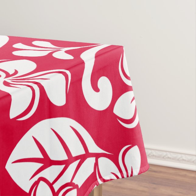 ISLAND PLUMERIA (STRAWBERRY RED) TABLECLOTH (In Situ)