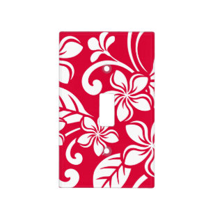ISLAND PLUMERIA (STRAWBERY RED) LIGHT SWITCH COVER