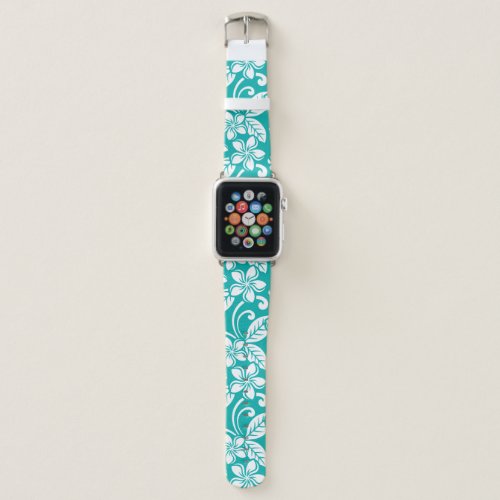 ISLAND PLUMERIA TURQUOISE APPLE WATCH BAND