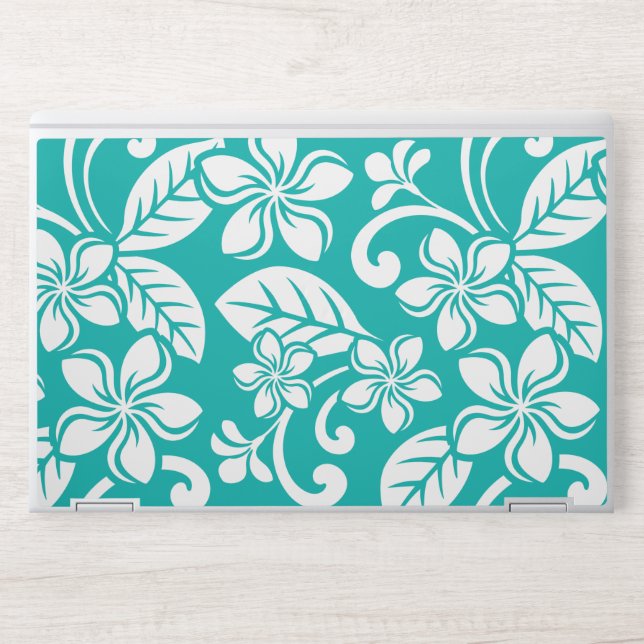 ISLAND PLUMERIA (TURQUOISE) HP LAPTOP SKIN (Front)