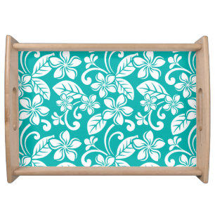 ISLAND PLUMERIA (TURQUOISE) SERVING TRAY