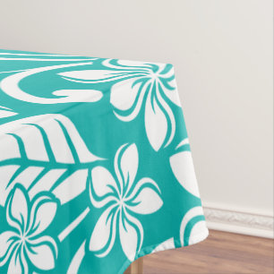 ISLAND PLUMERIA (TURQUOISE) TABLECLOTH