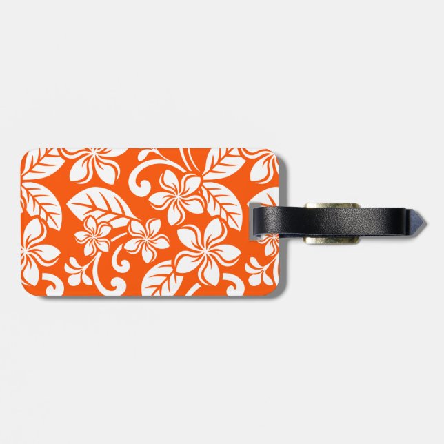 ISLAND PLUMERIA (VERY ORANGE) Luggage Tag (Back Horizontal)