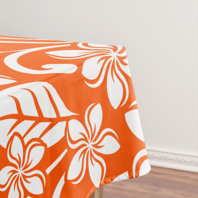 ISLAND PLUMERIA (VERY ORANGE) TABLECLOTH (In Situ)