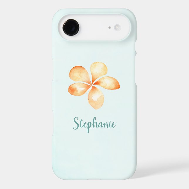Island Plumeria Watercolor Case-Mate iPhone Case (Back)