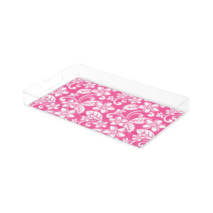 ISLAND PLUMERIA (WATERMELON PINK) ACRYLIC TRAY