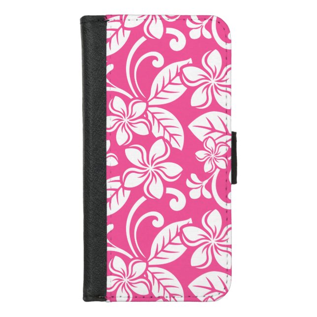 ISLAND PLUMERIA (WATERMELON PINK) iPhone WALLET CASE (Front)