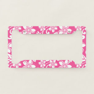 ISLAND PLUMERIA (WATERMELON PINK) LICENSE PLATE FRAME