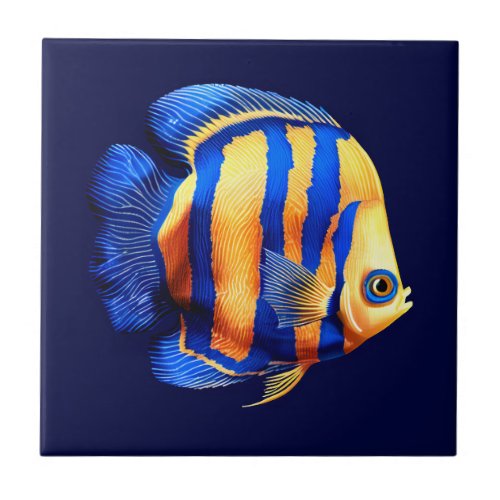 Island reef Gold lined butterfly fish beach sea Ceramic Tile