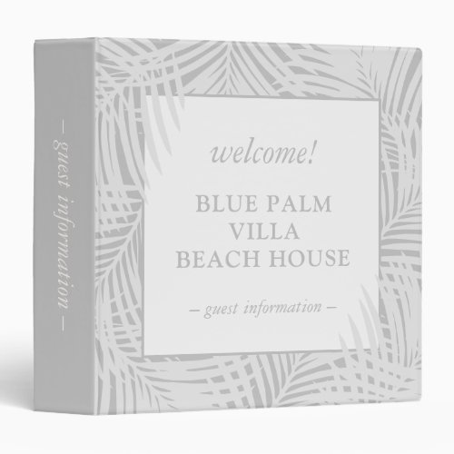 Island Rental House Vacation Information Book 3 Ring Binder