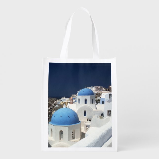 Island Santorini Reusable Grocery Bag (Back)