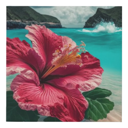 Island Serenity Caribbean Canvas Hibiscus Art 