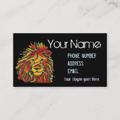 Island style business card Rasta lion Business Card