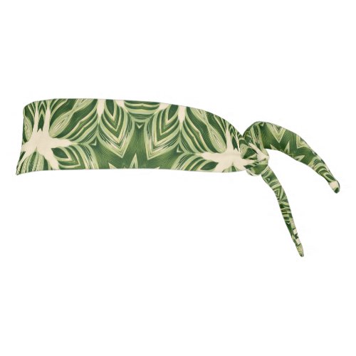 island summer greenery abstract tropical leaves tie headband