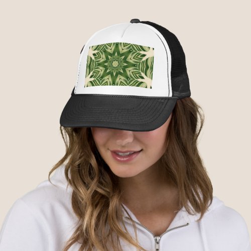 island summer greenery abstract tropical leaves trucker hat