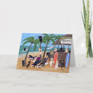 Island Summer Vacation Labradors Card
