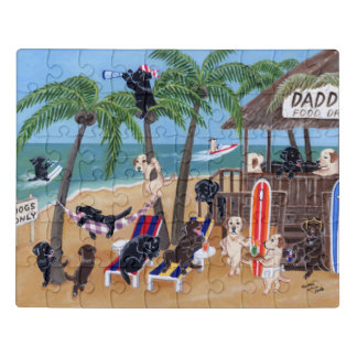 Island Summer Vacation Labradors Jigsaw Puzzle