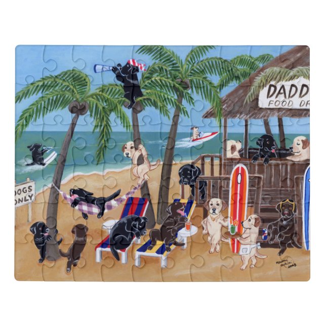 Island Summer Vacation Labradors Jigsaw Puzzle (Puzzle Horizontal)