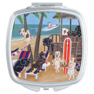 Island Summer Vacation Labradors Painting Vanity Mirror