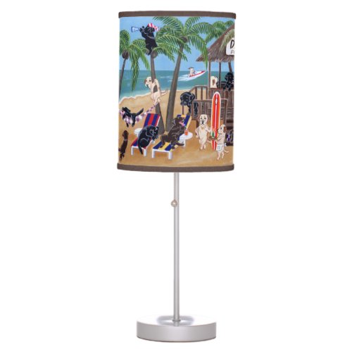 Island Summer Vacation Labradors Table Lamp