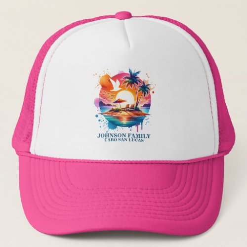 Island Sunrise Family Vacation Trucker Hat