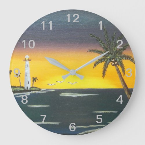 Island Sunrise Large Clock