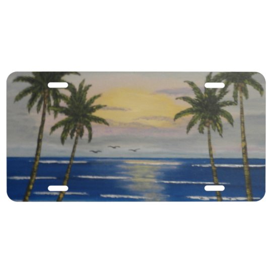 Island Sunrise License Plate | Zazzle.com