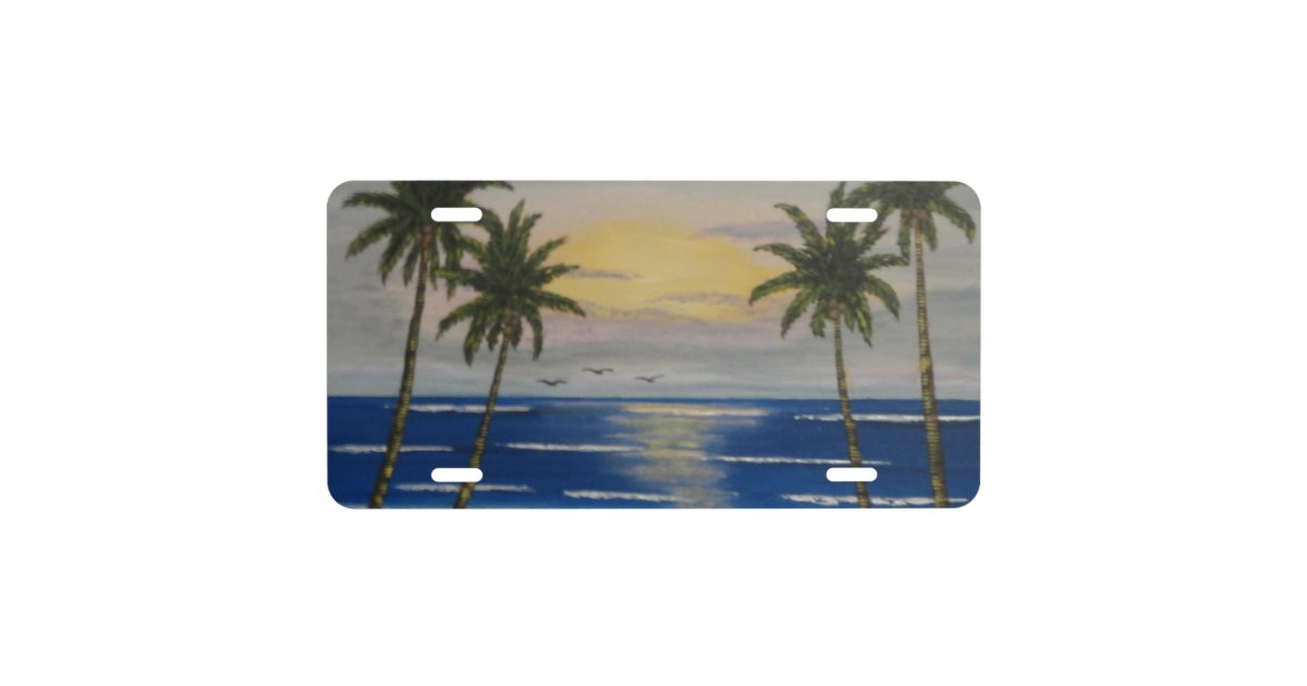 Island Sunrise License Plate | Zazzle.com