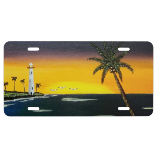 Island Sunrise License Plate