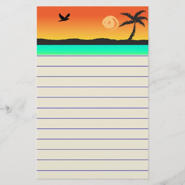 Island Sunset Stationery (Front)
