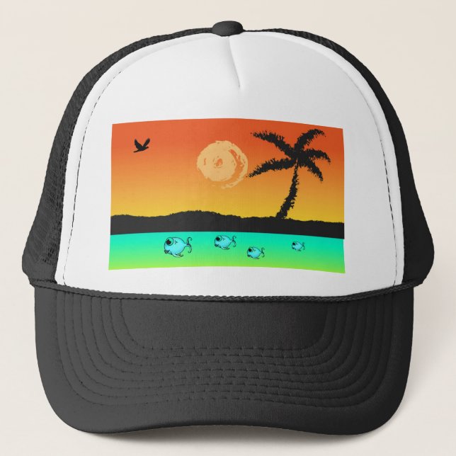 Island Sunset Trucker Hat (Front)