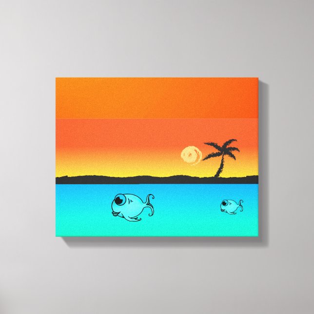 Island Sunset Wrapped Canvas Print (Front)