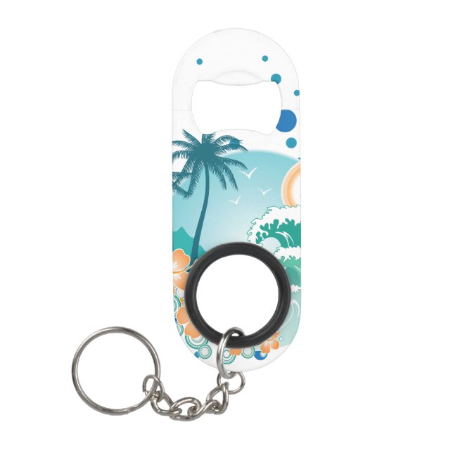 Island Surf Mini Bottle Opener With Keychain (Front)