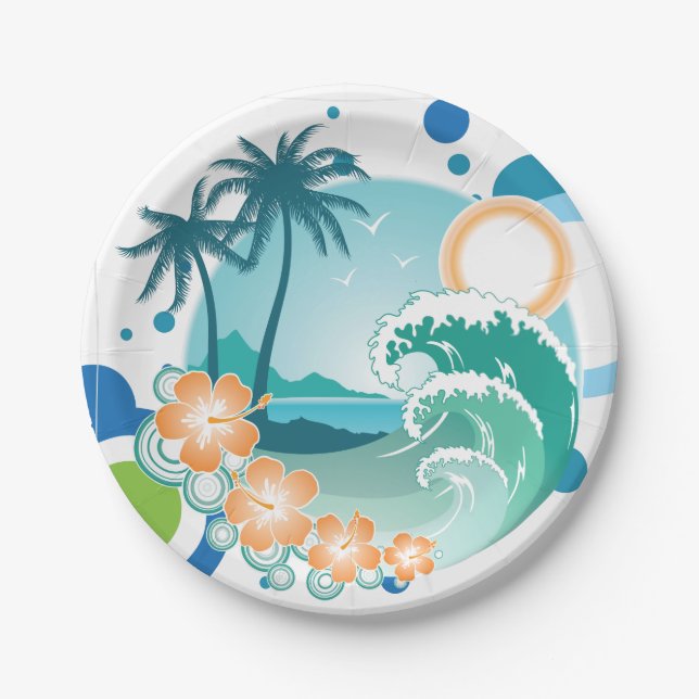 Island Surf Paper Plates (Front)