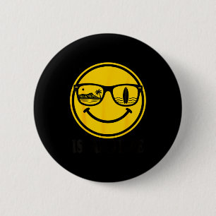 Island surf smile face sunglasses beach life vibes button