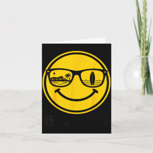 Island surf smile face sunglasses beach life vibes card
