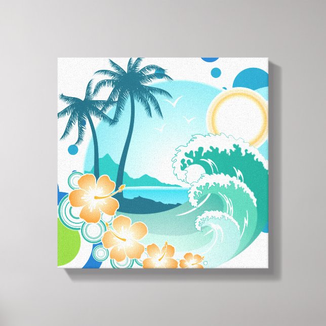 Island Surf Wrapped Canvas Print (Front)