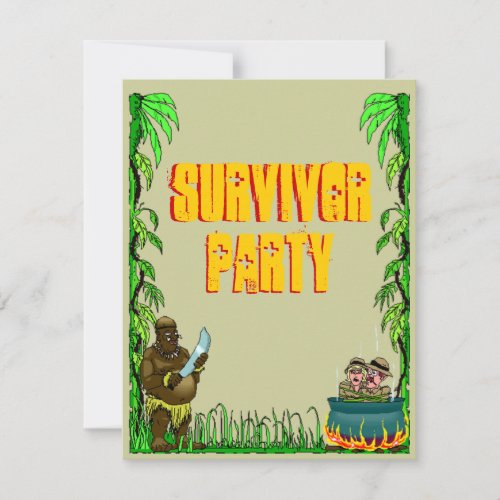 Island Survivor Fun Themed Party Invitations