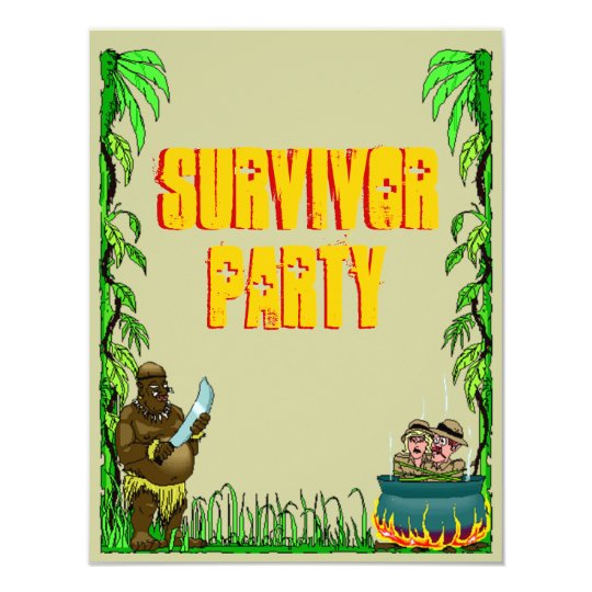 Island Survivor Fun Themed Party Invitations Zazzle